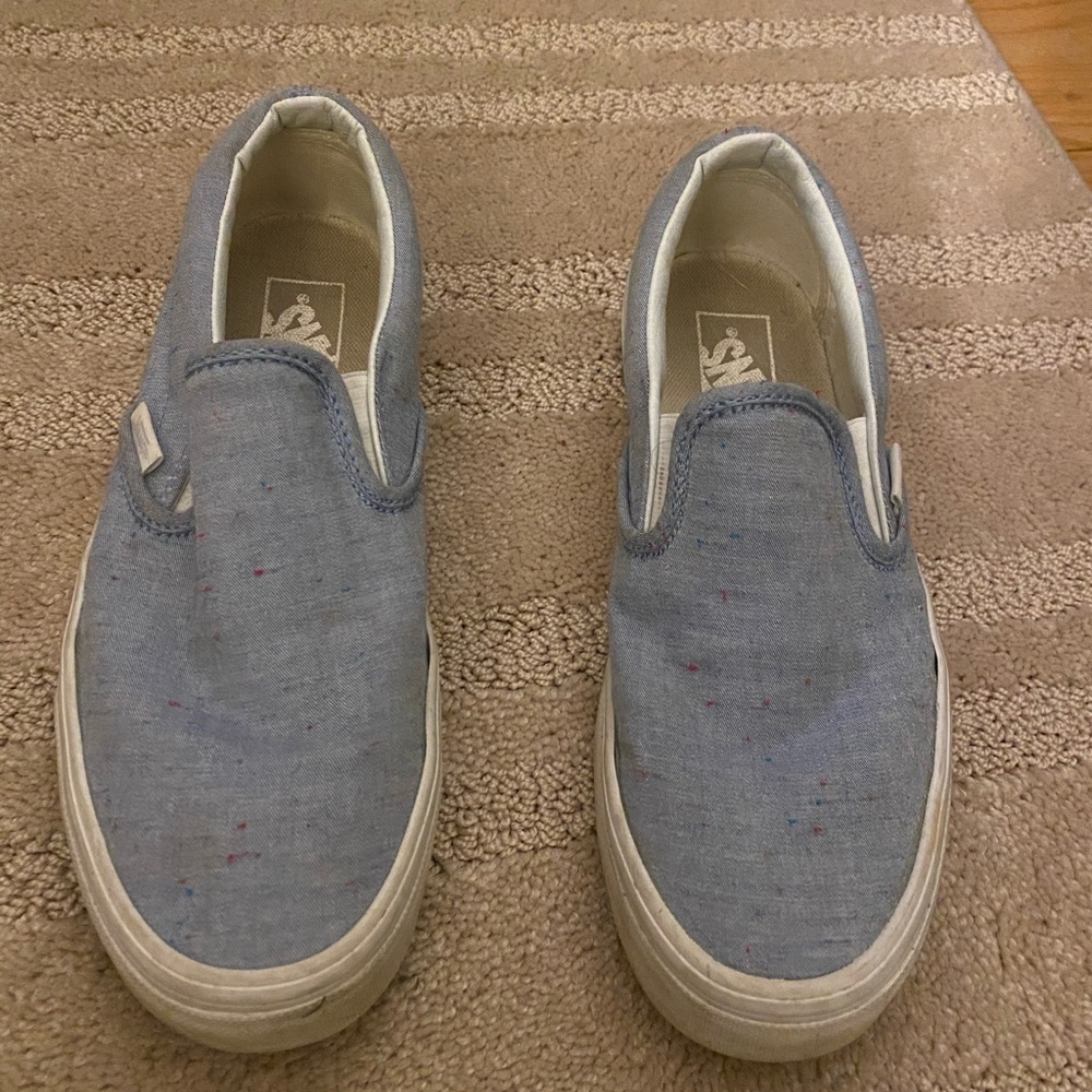 light blue speckled vans